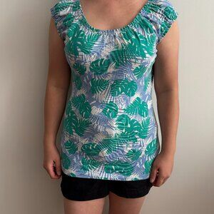 Ann Taylor Loft petite jungle print top